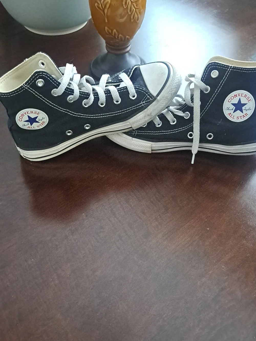 Converse Black and White High Top Sneakers Size 3